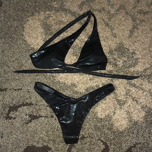 shein black snakeskin bathing suit